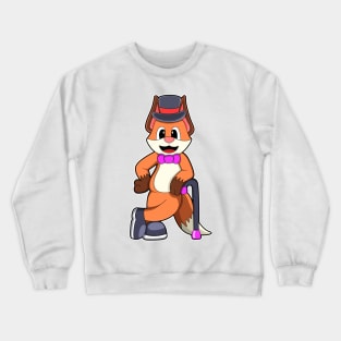 Fox as Gentleman with Hat & Stick Crewneck Sweatshirt